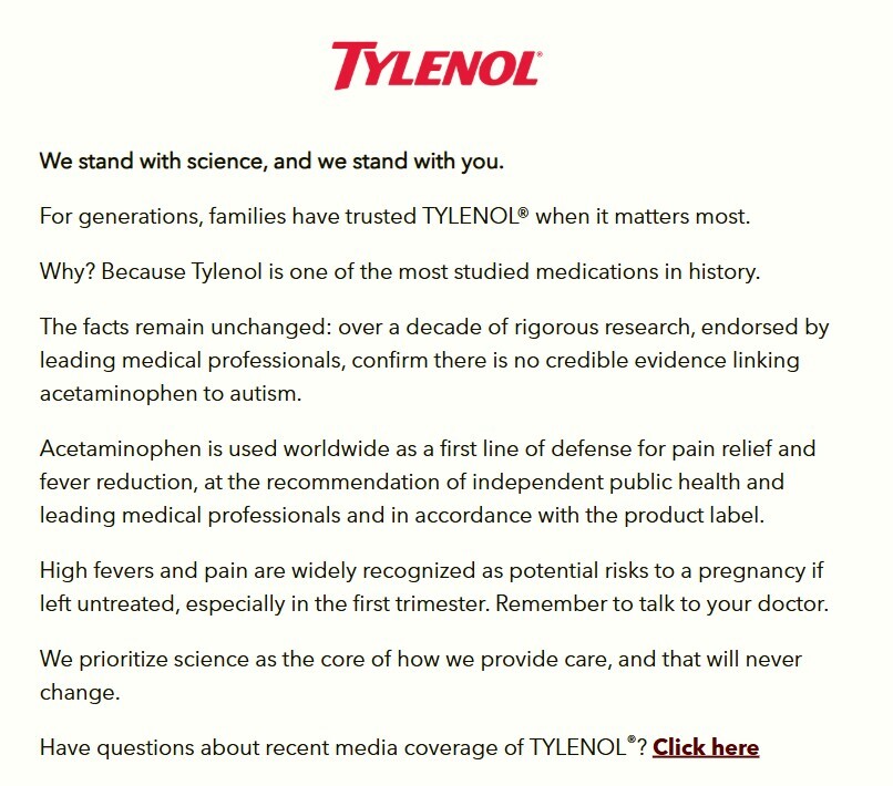 Tylenol pop up