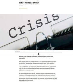 Screenshot what make a crisis